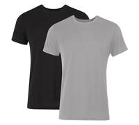 Hanes Originals Lot de 2 t-shirts ultra doux en viscose de bambou pour homme, noir/gris, noir/gris, Taille M