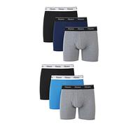 Hanes Originals caleçons Boxeurs en Coton Extensible évacuant l'humidité pour Homme ajusté, Jambe Normale-Gris/Bleu/Noir-Lot de 6