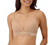 Hanes Originals Seamless Triangle Rib Bralette, Soft Ribbed Bra, ComfortFlex Fit Soutien-Gorge, Opaque, Deep Glow, S Femmes