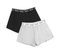 Hanes Originals Sleep, Comfywear Lounge, Pajama Shorts for Women, 2-Pack Bas de Pijama, Gris marbré/Noir, M (Lot de 2) Femme