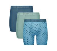 Hanes Originals Supersoft Boxer Briefs, Viscose from Bamboo Men's Underwear, Solids & Prints, 3-Pack Boxeur ajusté, Bleu, Bleu, Gris, L (Lot de 3) Homme