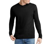 Hanes Originals T-Shirt à Manches Longues pour Homme, t-Shirt léger en Jersey tri-mélangé pour Homme, Disponible en Grande Taille, Noir, Taille L