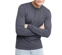 Hanes Originals Henley à Manches Longues Tri-Blend pour Homme Chemise, Athletic Navy PE Heather, Taille
