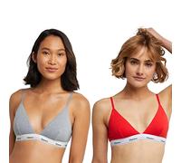 Hanes Originals Triangle Bralette Pack, Breathable Stretch Cotton Bras, 2-Pack Soutien-Gorge Femme (Lot de 2)