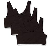 Hanes Pack, Cotton Scoopneck Bralette, Low-Impact Sports Bra, 3-Pack Soutien-Gorge, Opaque, Noir/Noir, XXL (Lot de 3) Femme