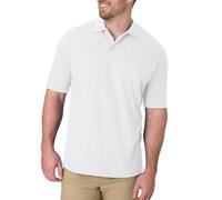 Hanes Pique Short Sleeve Shirt, Three-Button Midweight Polo for Men Chemise, Blanc, 3XL Homme