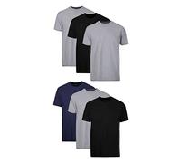 Hanes Shirts à col Rond Comfortsoft sans étiquette pour Homme Tricot, Lot de 6-Noir/Gris/Bleu Assortis, XXL