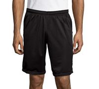 Hanes Sport Short avec Poche en Maille Filet-pour Corto Deportivo De Malla.Short De Malha COM Bolso-ر-pour Homme et Femme Courte, ébène, Taille
