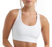 Hanes Sport Women's Compression Racerback Sports Bra,White,Medium