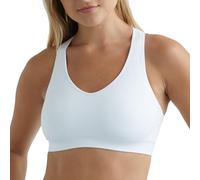 Hanes Sport Women's Seamless Racerback Sports Bra,White,X-Large