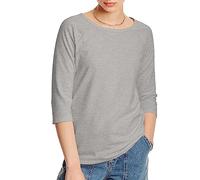 Hanes Stretch Cotton Raglan Sleeve Tee Chemise, Gris, L Femme