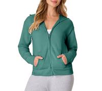 Hanes Sweat zippé à capuche EcoSmart Fleece pour femme Mousse espagnole Taille M