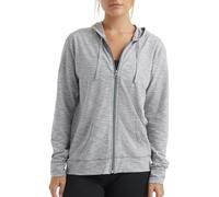 Hanes T-shirt à capuche zippé slub maille coton texturé Femme Dada Gray XXL