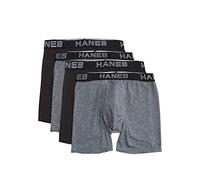 Hanes Total Support Pouch Boxer Noir/Stealth chiné/noir/Stealth Heather MD, Noir/bruyère/noir/bruyère furtive, Medium