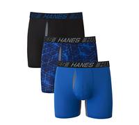 Hanes Total Support Pouch Boxer pour Homme X-Temp Cooling, Anti-frottement, Anti-humidité, Disponible, Lot de 3 - Jambe Normale chiné, Small