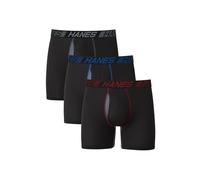 Hanes Boxer Total Support Pouch – Anti-frottement, évac. humidité – Lot de 3 assortis, jambe rég., S
