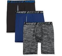 Hanes Total Support Pouch Men's Boxer Briefs Pack, Anti-Chafing, Moisture-Wicking Underwear with Cooling (Trunks Available), 3 Pack-Assorted Long Leg, Medium