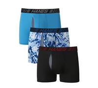Hanes Total Support Pouch Men's Boxer Briefs Pack, Anti-Chafing, Moisture-Wicking Underwear with Cooling Available, 3 Pack-Assorted Trunk, X-Large