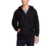 Hanes Ultimate Full Zip Hoodie, Sweat à Capuche en Polaire pour Homme avec Fermeture éclair, Noir, XXXL