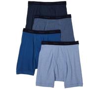 Hanes Ultimate Lot de 4 boxers multicolores pour homme, Ardoise chinée/bleu pierre/bleu marine chiné/bleu fédéral, L