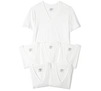 Hanes T-shirts Classics pour Homme à col en V – Lot de 6, blanc, Taille L