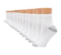Hanes Value, Ankle Soft Moisture-Wicking Socks, Available in 10 and 14-Packs Chaussettes, Blanc/Jardin Opulent, 40.5-46 EU (lot Femme