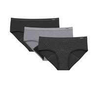 Hanes Women's Comfort, Hipsters, Super Leaks Post-Partum & Period Underwear, 3-Pack, Black/Concrete Heather/Black