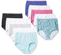 Hanes - Culottes taille haute en coton pour femme - Lot de 10 assorties - Taille 8