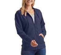 Hanes Sweat à capuche zippé en jersey femme – Bleu marine – XL