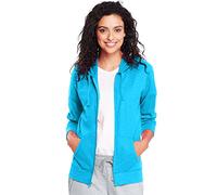 Hanes Sweat à capuche zippé en jersey pour femme Process Blue Large