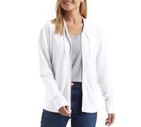 Hanes Women's Jersey Full Zip Hoodie, White, Small