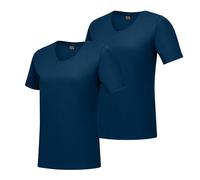 Hanes Womens Lightweight Nano-T Short Sleeve V-Neck Tee 2-Pack, M, Navy