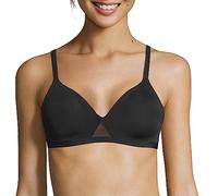 Hanes Women's Oh So Light Comfort Wire Free, Black/Nude, 2X
