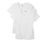 Hanes Women's Short Sleeve V-Neck t-Shirt, White, Large
