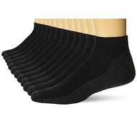 Hanes X-Temp Lot de 12 paires de chaussettes basses rembourrées pour homme Noir 37-46, Noir