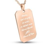 Hanessa Collier personnalisable avec gravure - Plaque d'identification pour chien avec gravure en acier inoxydable - 50 cm - Chaîne personnalisée avec nom pour homme - Plaque d'identification pour