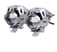 HANEU 2pcs Étanche en Acier Inoxydable LED U5 avec 3 modes Super Bright 125W 3000lm en Alliage d'Aluminium Réglable pour Moto Ampoule de Brouillard avant Lumières Spots pour Moto Voiture