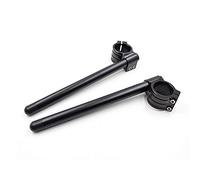 HANEU Aluminium Demi Guidon motos bracelet moto pour CB500 CB750 GN400 GS550 GS750 GPz550 KZ550 TZ250 XJ550 Universel fourche guidon bracelet cafe racer Angle 8 ° tubes 22MM couleur noire (31mm)