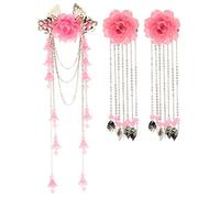 Hanfu COS Pince à cheveux avec fleur Rose clair