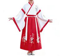 Hanfu Costume Traditionnel Chinois pour Fille Ancien Costumes Accessoires avec Jupe midi Halloween Carnaval Cosplay Kimono Japonais Enfants - Hanfu à manches larges pour garçons et filles (2-18 ans)