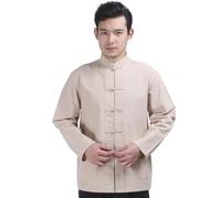 Hanfu Layman's Robe à manches longues pour homme Style chinois, beige, L