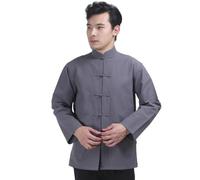 Hanfu Layman's Robe à manches longues pour homme Style chinois, gris, S