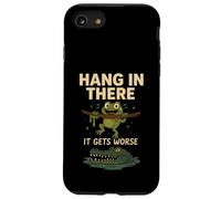 Hang In There Funny Frog Crocodile Meme Dark Humour Design Coque pour iPhone SE (2020) / 7 / 8
