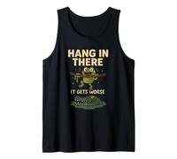 Hang In There Funny Frog Crocodile Meme Dark Humour Design Débardeur