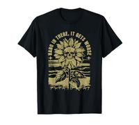 Hang in There It Gets Worse Sarcastique Squelette Tournesol T-Shirt