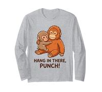 Hang in There Punch Cute Orang-outan and Monkey Manche Longue