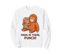Hang in There Punch Cute Orang-outan and Monkey Sweatshirt