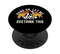 Hang on Let Me Overthink This Cool Cow Drinking Coffee Humor PopSockets PopGrip Adhésif