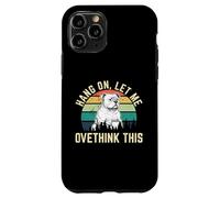 Hang on Let Me Overthink This Dog Drinking Coffee Art Humor Coque pour iPhone 11 Pro