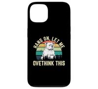 Hang on Let Me Overthink This Dog Drinking Coffee Art Humor Coque pour iPhone 13